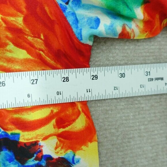 Kathryn Deene Shirt Button Down Top Women's 26 /28 4XL Silk Red Watercolor - Picture 4 of 5